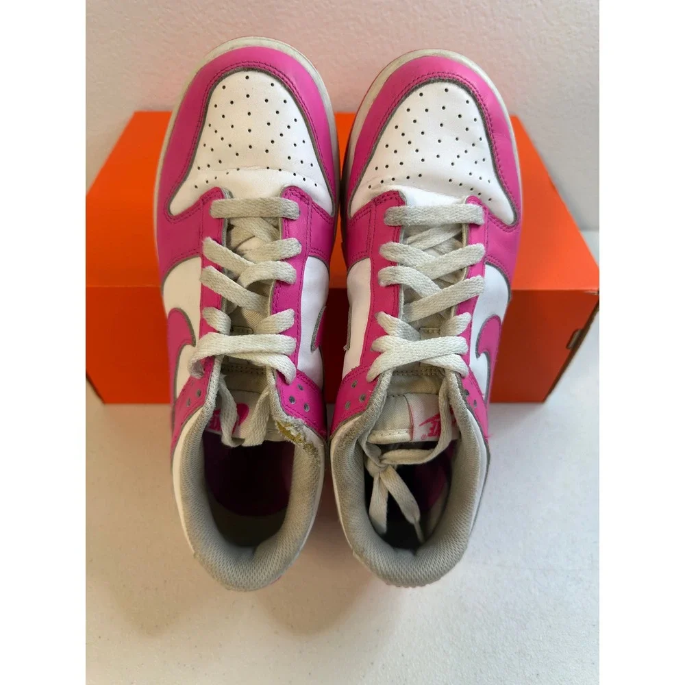 Nike Dunk Low Active Fuchsia White Kids Shoes 6.5Y #2237